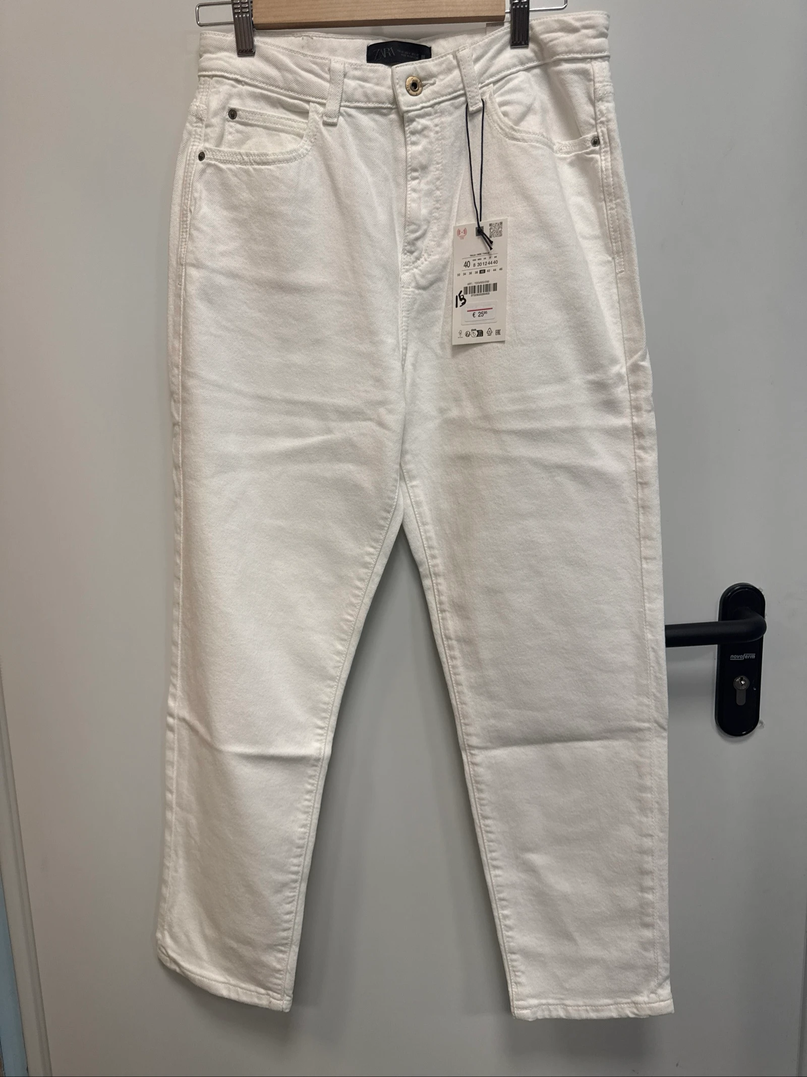 ZARA Pantalón blanco recto cropped Talla 40 Nuevo con etiquetas